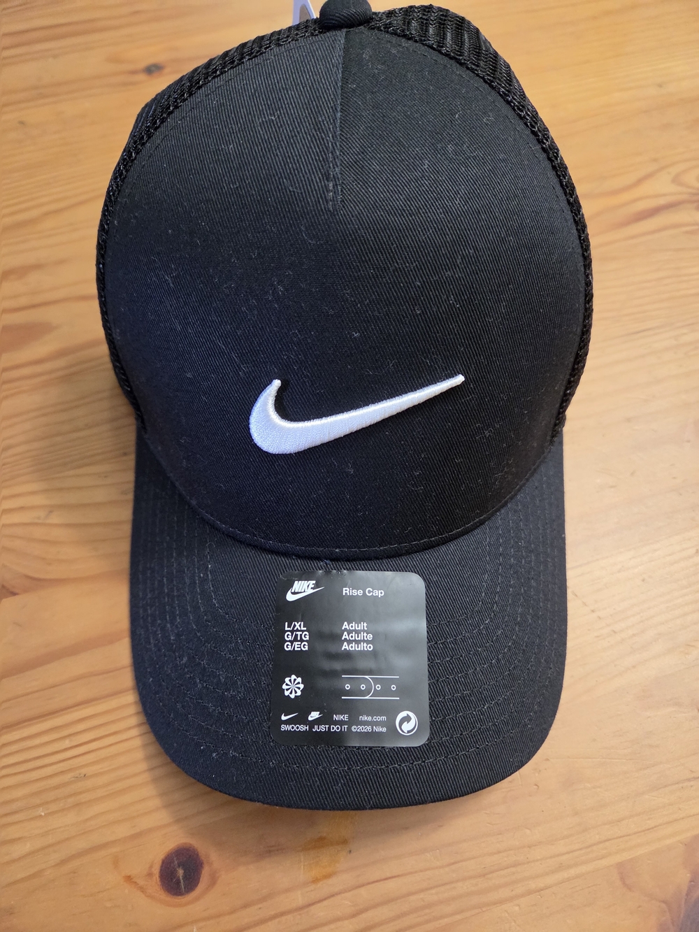 Nike Black Rise Cap with Swoosh